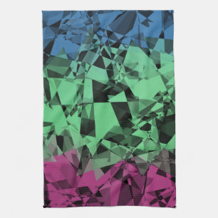 Groovy Eclectic Retro Trippy Polysexual Pride Flag Kitchen Towel