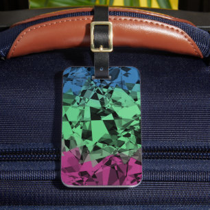 Groovy Eclectic Retro Trippy Polysexual Pride Flag Luggage Tag
