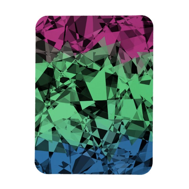 Groovy Eclectic Retro Trippy Polysexual Pride Flag Magnet (Vertical)