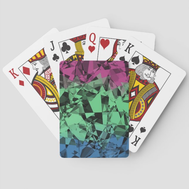 Groovy Eclectic Retro Trippy Polysexual Pride Flag Playing Cards (Back)