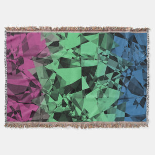 Groovy Eclectic Retro Trippy Polysexual Pride Flag Throw Blanket