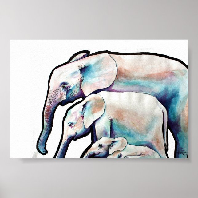 Groovy Elephants Poster (Front)