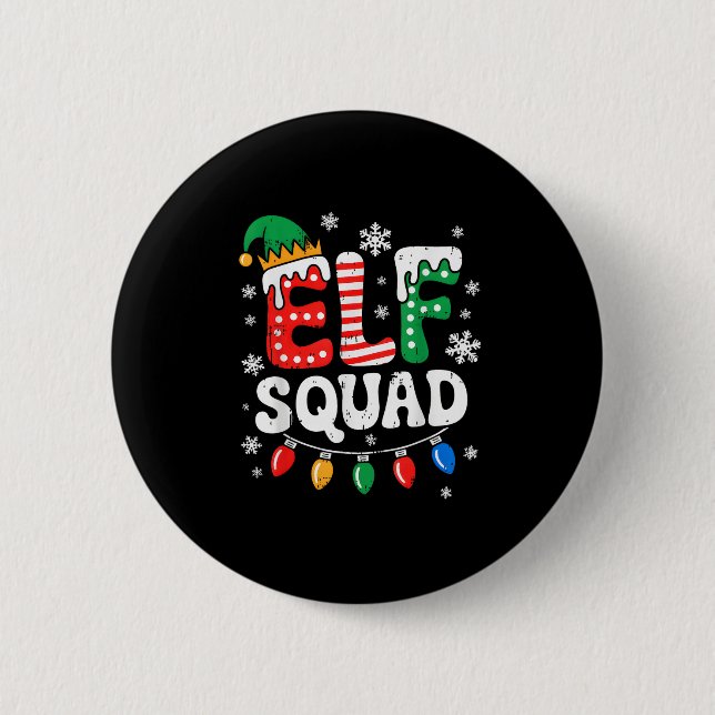 Groovy Elf Squad Elf Family Christmas Matching Paj 2 Inch Round Button (Front)