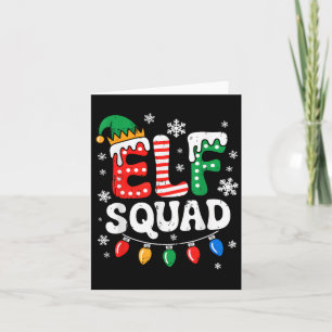 Groovy Elf Squad Elf Family Christmas Matching Paj Card