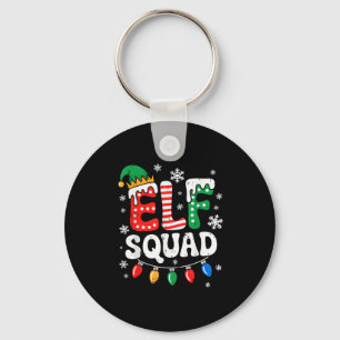 Groovy Elf Squad Elf Family Christmas Matching Paj Keychain