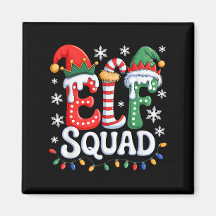 Groovy Elf Squad Elf Family Christmas Matching Paj Magnet