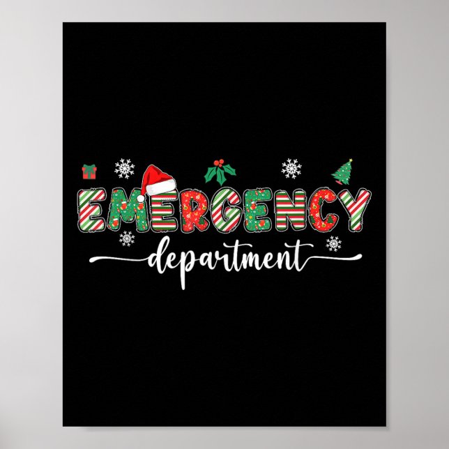 Groovy Emergency Department Christmas Santa Er Cre Poster (Front)