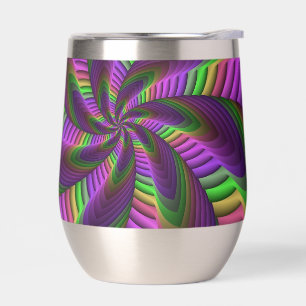 Groovy Energetic Colourful Neon Fractal Pattern