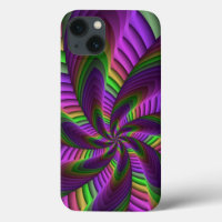 Groovy Energetic Colourful Neon Fractal Pattern