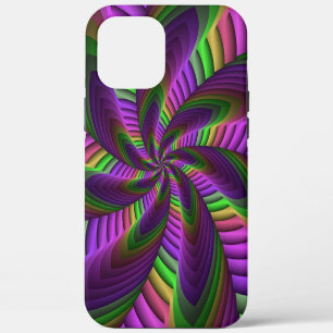 Groovy Energetic Colourful Neon Fractal Pattern iPhone 12 Pro Max Case