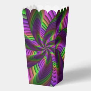 Groovy Energetic Colourful Neon Fractal Pattern Favor Box