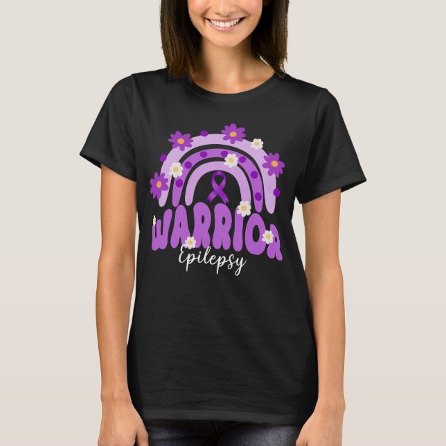 groovy epilepsy warrior rainbow flower   T-Shirt (Front)