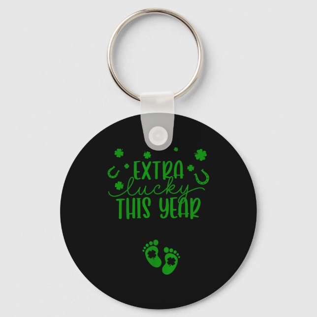 Groovy Extra Lucky This Year Irish Pregnancy St Pa Keychain (Front)