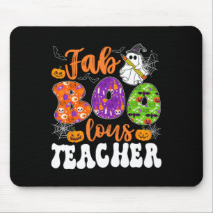 Groovy Fabulous Teacher Halloween Boo Men Women Mouse Pad