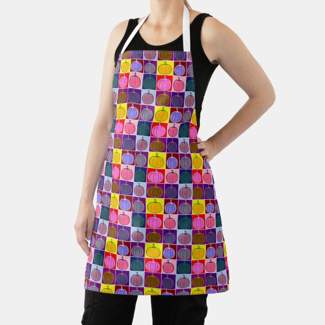 Groovy Fall/Autumn/Halloween apron (Insitu)