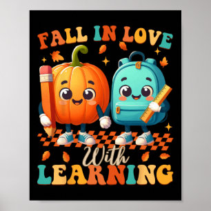 Groovy Fall In Love With Learning Thanksgiving Aut Poster