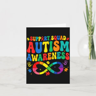 Groovy family support squad autism awareness card