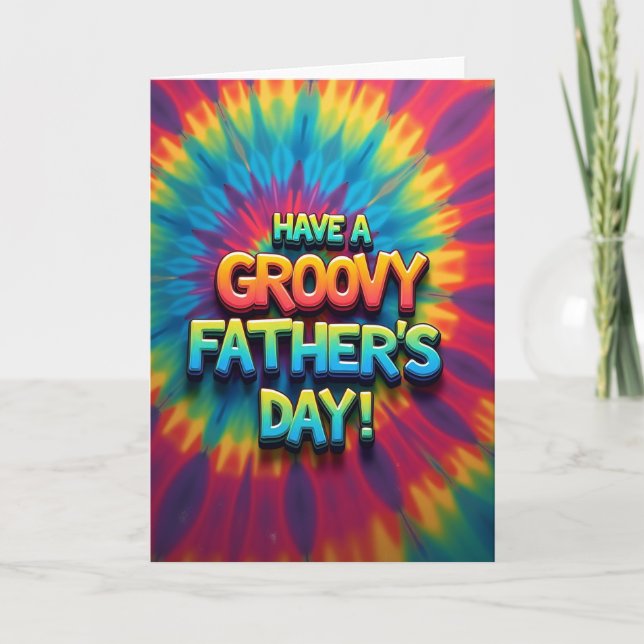 Groovy Fathers Day Illustration Card (Front)