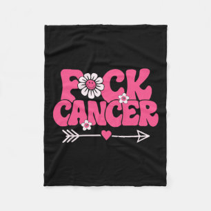 Groovy Fck Cancer  Fleece Blanket