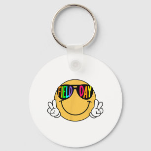 Groovy Field Day Sungles Smile Face Teacher Kids Keychain