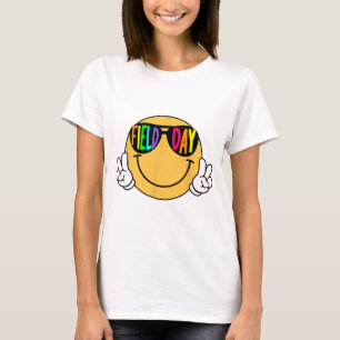 Groovy Field Day Sungles Smile Face Teacher Kids T-Shirt