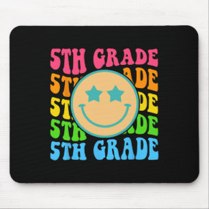 Groovy Fifth Grade Vibes Face Retro Teachers Back Mouse Pad