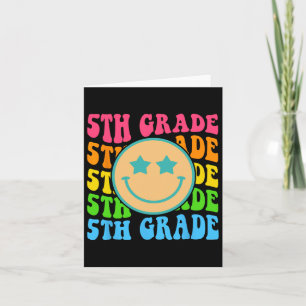 Groovy Fifth Grade Vibes Face Retro Teachers Byck Card