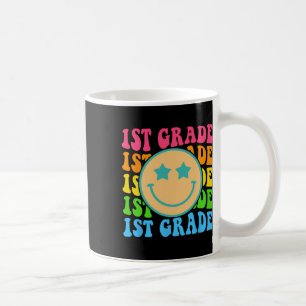 Groovy First Grade Vibes Face Retro Teachers Byck  Coffee Mug