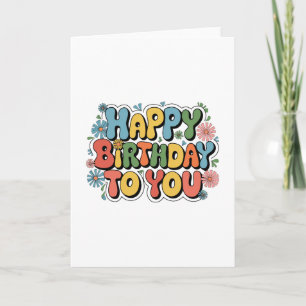 Groovy Floral Birthday Thank You Card
