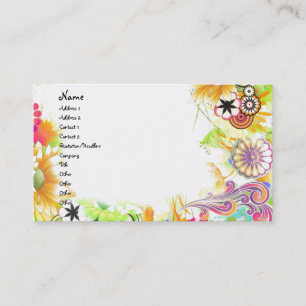 Groovy Floral Business Card