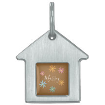 Groovy Floral Name Pattern       Pet ID Tag