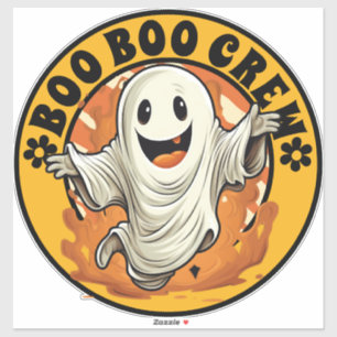 Groovy Flower Boo Boo Crew Halloween Orange Ghost
