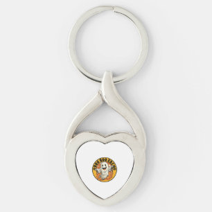 Groovy Flower Boo Boo Crew Halloween Orange Ghost Keychain