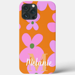 Groovy Flower Bright Orange Pattern Name      iPhone 13 Pro Max Case