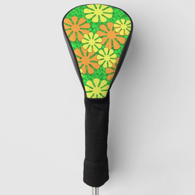 Groovy Flower Design Golf Head Cover (Front)