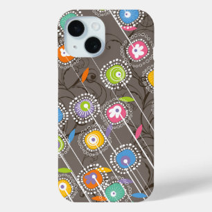 Groovy Flower Garden Colourful Whimsical Floral Ar iPhone 15 Case