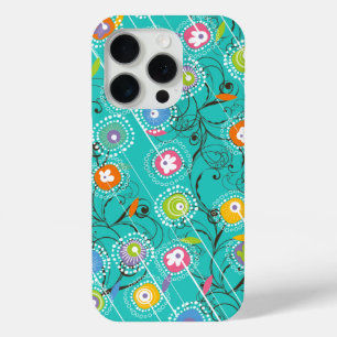 Groovy Flower Garden Colourful Whimsical Floral Ar iPhone 15 Pro Case