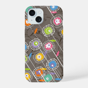 Groovy Flower Garden Colourful Whimsical Floral Ar iPhone 15 Case
