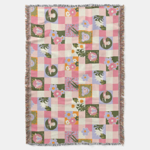 Groovy Flower Jungle Print Throw Blanket