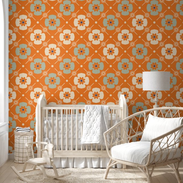Groovy flower pattern wallpaper (Kids)