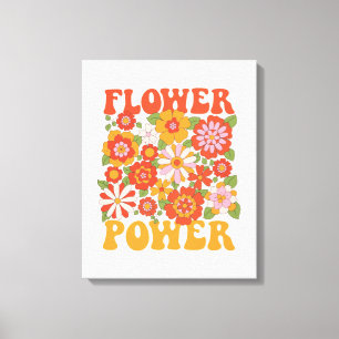 Groovy Flower Power Graphic Canvas Print