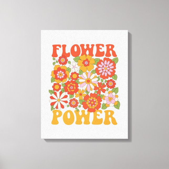 Groovy Flower Power Graphic Canvas Print (Front)