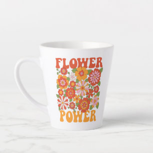 Groovy Flower Power Graphic Latte Mug