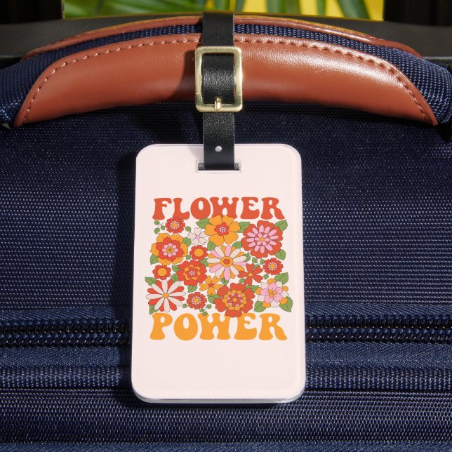 Groovy Flower Power Graphic Luggage Tag (Front Insitu 2)