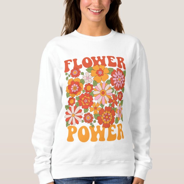 Groovy Flower Power Graphic Sweatshirt (Front)