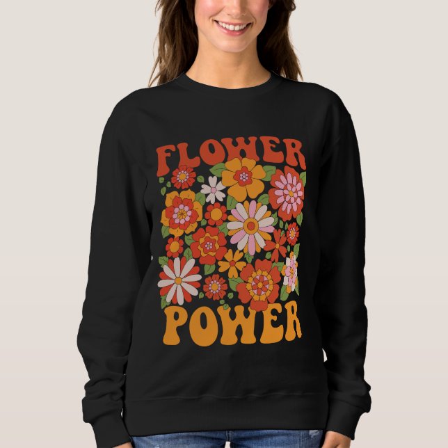 Groovy Flower Power Graphic Sweatshirt (Front)