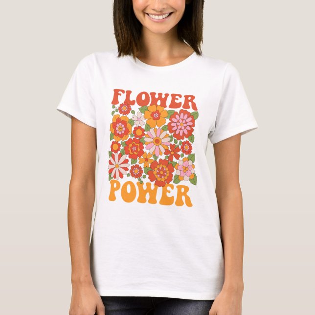 Groovy Flower Power Graphic T-Shirt (Front)