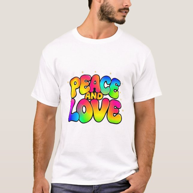 Groovy Flower Power Peace Love Tee (Front)