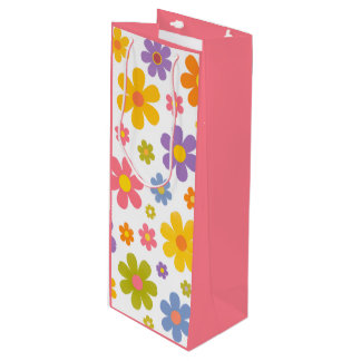 Groovy Flower Power Wine Gift Bag
