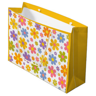 Groovy Flower Power (Yellow) Large Gift Bag